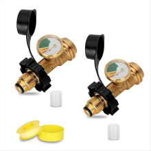Fit POL Propane Tank Adapter with Gauge Converts