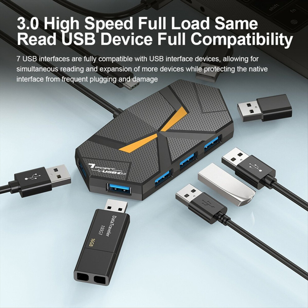 7 Ports Usb 3.0 Hub Docking Station Splitter Adapter 4853097758493