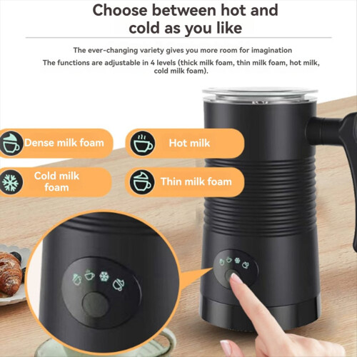 4-in-1 Electric Hot and Cold Foam Maker EU Plug White 2