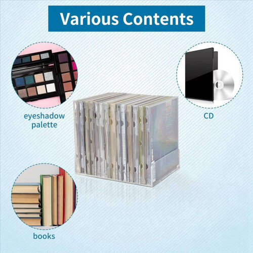 4 Pcs Clear Acrylic CD Holder with Tackable DVD Display Rack 2