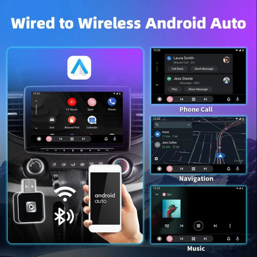 Android Auto CarPlay Adapter Wired to Wireless AI Box 2