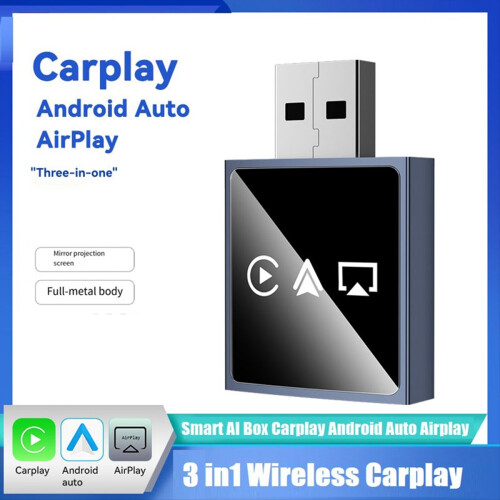 3 in1 Wireless Carplay Adapter Smart Android Auto Airplay 2