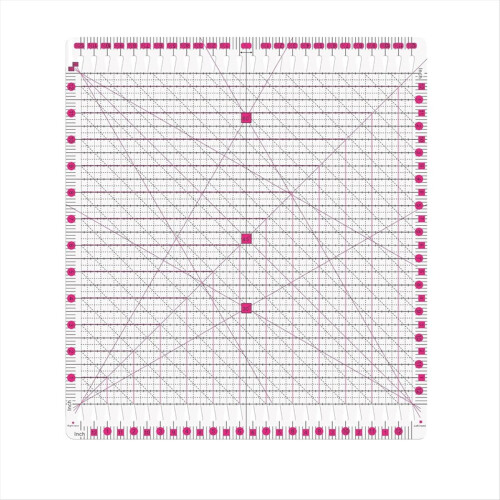 Quilting Ruler 12.5 X 12.5inch Slotted Fabric 2