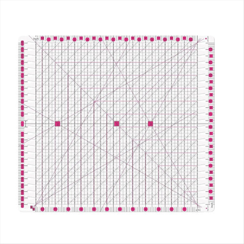 Quilting Ruler 12.5 X 12.5inch Slotted Fabric 1