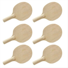 6pcs Unpainted Wooden Table Tennis Paddles Kit with Grips