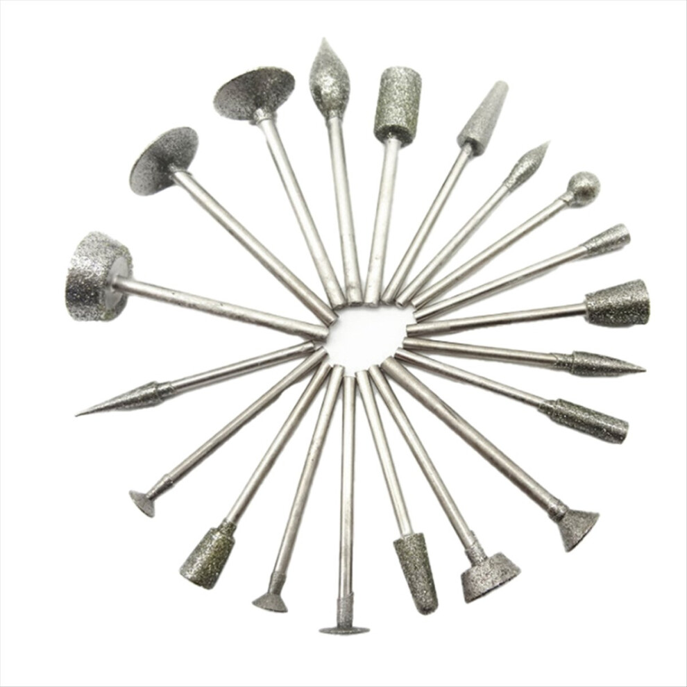 20Pcs 3Mm Shank Diamond Grinding Burr Point Engraving Carving Tool 4853097751210