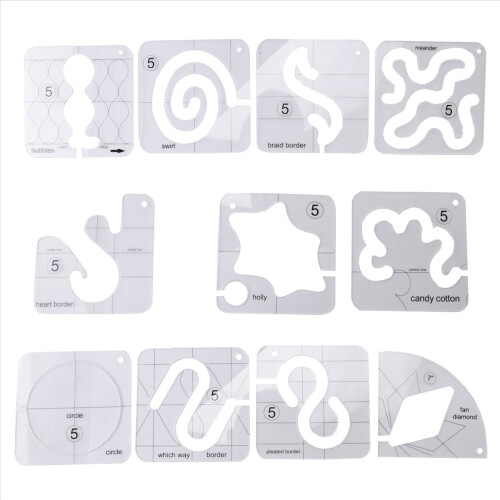 11PCS Quilting Template Set- Acrylic Ruler for DIY Machine 1