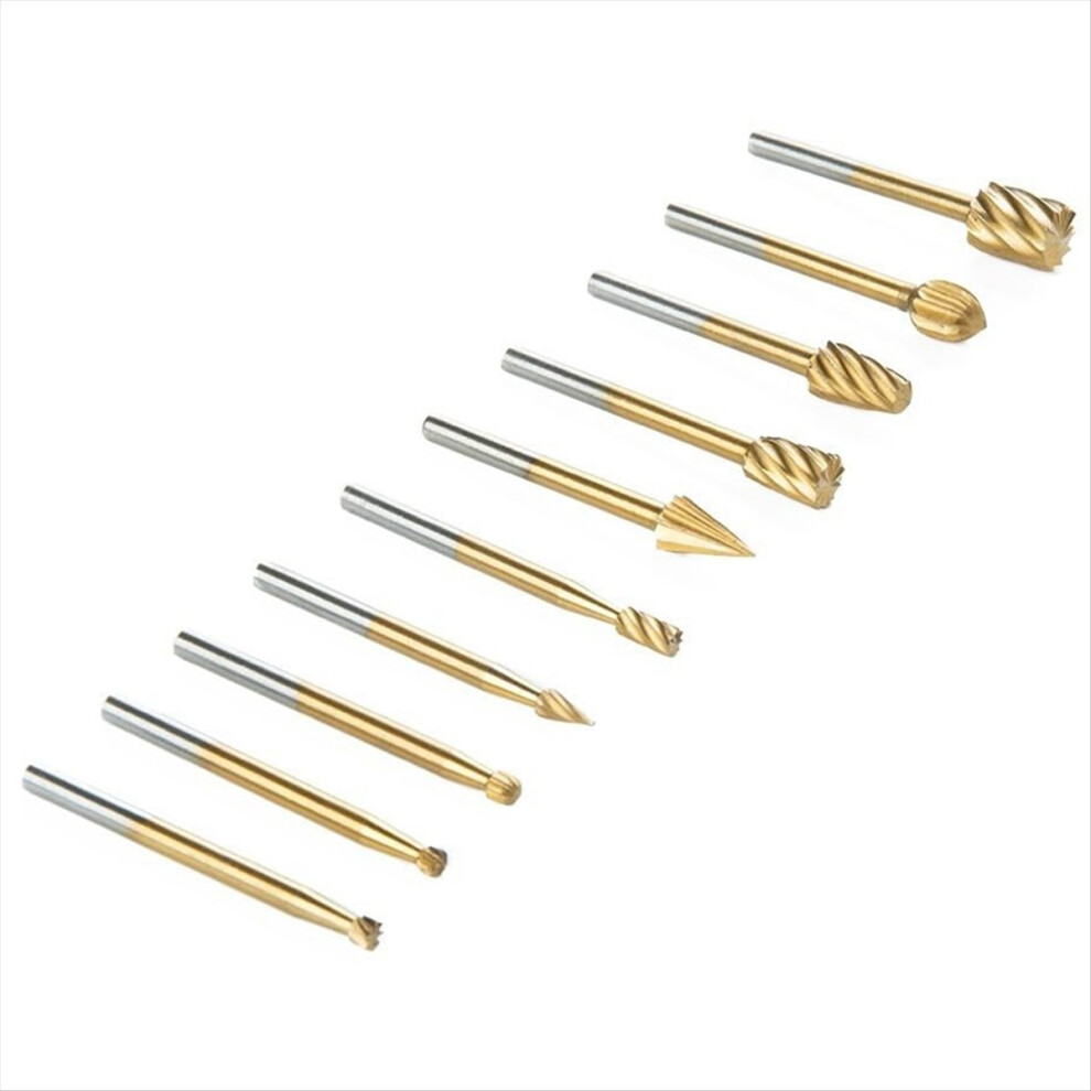 10Pcs Carbide Rotary Burr Set, For Carving Metal Polishing 4853097740634