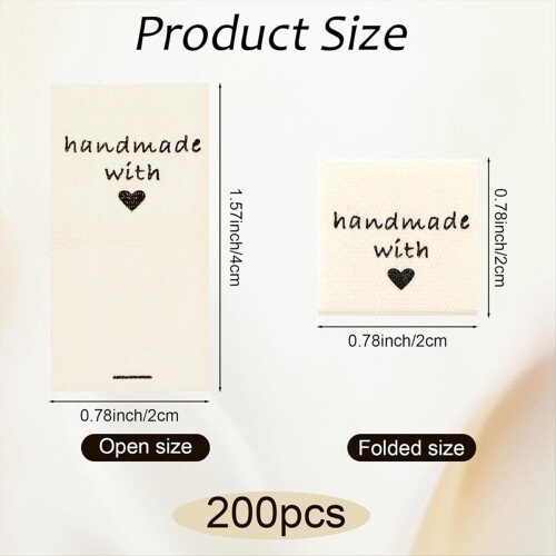 200PCS Sewing Labels for Handmade Items, 2