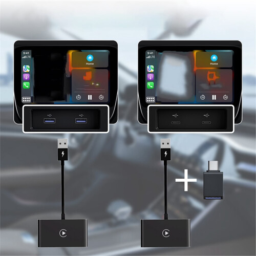 2 in 1 Wireless CarPlay Android Auto Adapter Carplay AI Box 2