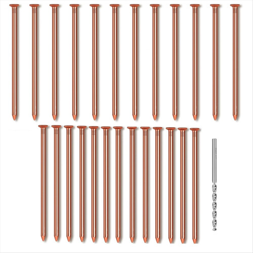 25Pcs Copper Nails for Tree Stumps 3.14 Inches Long Pure