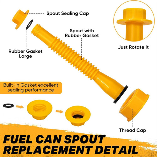 Gas Can Nozzle Replacement Fit for 1/2/5/10 Gallon Cans 2