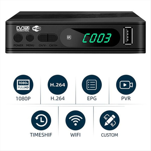 DVB-T2 TV Tuner Terrestrial Satellite Receiver UK Plug 2