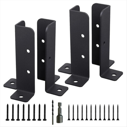 4Pcs Adjustable Deck Post Anchor Base Brackets Fence 1