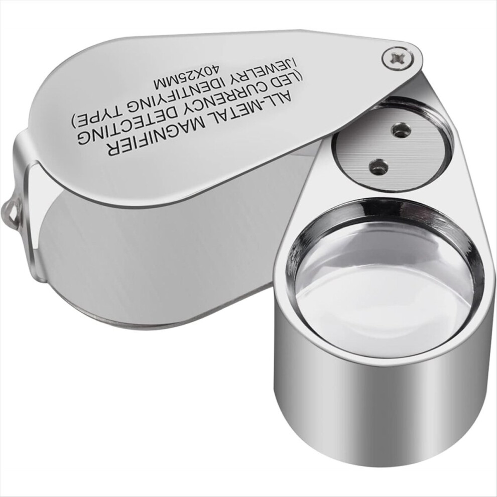 Jojomino Light 40X Jewelers Loupe Magnifier With Led/Uv Illuminated For Gems
