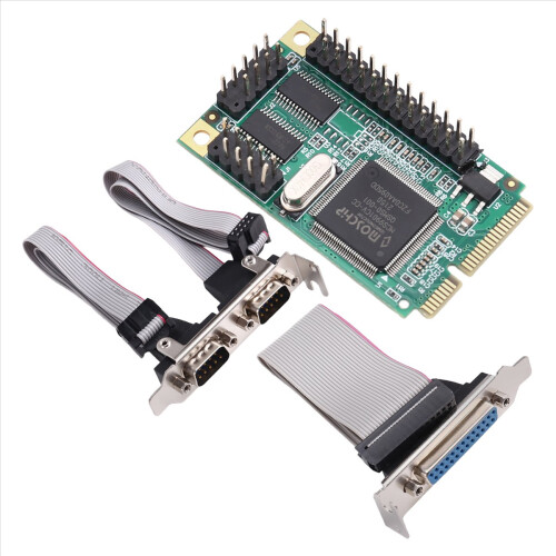 PCI-E Serial DB9 RS232 Parallel DB25 Adapter to 2 Ports 2