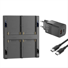 4-Channel NP-F Battery Charger PD 65W EU Plug