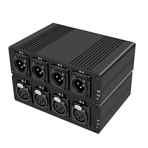 4 CH Balanced XLR Audio over Fiber Extender EU PLUG 1