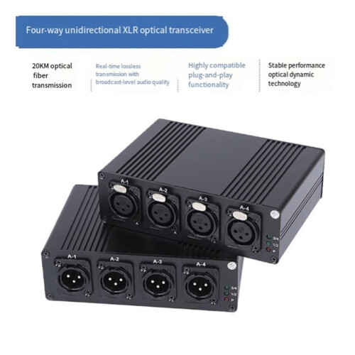 4 CH Balanced XLR Audio over Fiber Extender EU PLUG 2