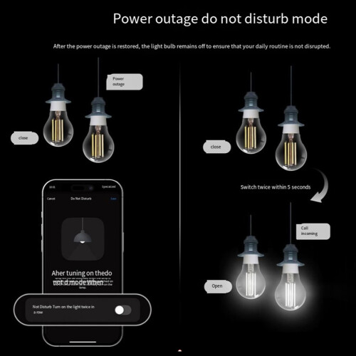 Tuya WIFI Smart Filament Bulb 7W LED Light Lamp E27 Dimmable Lighting 2