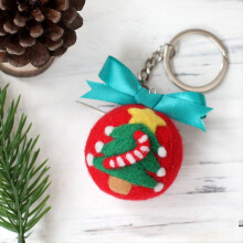 Christmas Keychain Needle Felting Kits for Beginner,Needle