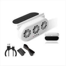 Solar Powered Car Exhaust Fan 3 Head Electric Cooling USB Charging Window Ventilator Front Rear Seat Radiator B
