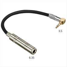 4Pcs Right Angle 3.5mm Male to 6.35mm Female Stereo Audio Adapter Connector Gold Plated for Cable Extension & Conversion