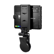 5-W-RGB-LED-Taschenlampe (3000–9900 K), integrierter 1500-mAh-Akku, mit Handyhalterung und Blitzschuhadapter
