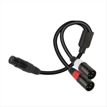 5-adriges XLR-Buchse auf 3-adriges Dual-XLR-Stecker-Audiokonvertierungskabel für Verstärker und Mikrofone, 0,5 m