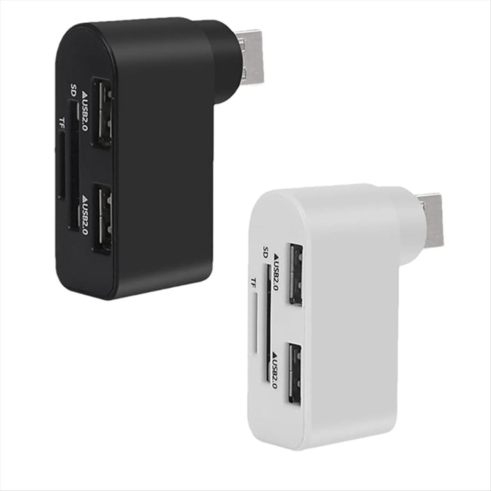 4 In 1 Rotatable Usb Hub,Laptop Hub, Portable 180 Degrees Rotate Hub Docking Station (+White) Black/White 4851702387892