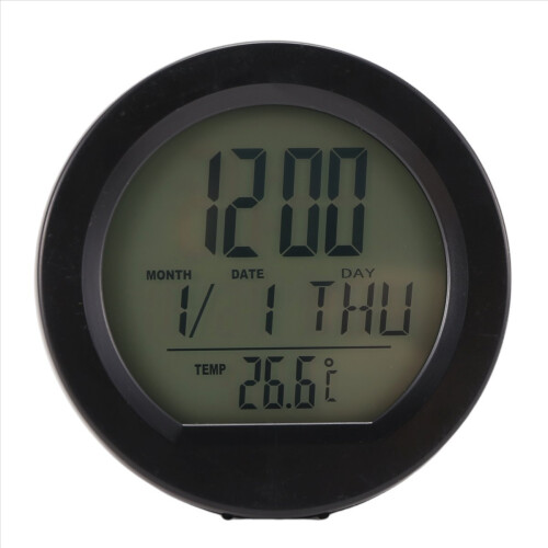 Car Solar Clock Thermometer with Backlight LCD Digital Display Interior Accessories 1