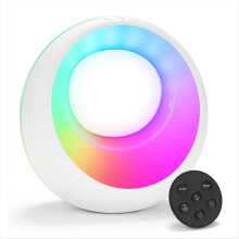Berührungsempfindliche Nachttischlampe mit Fernbedienung, dimmbar, mit Timer und RGB-Farbwechselfunktion.