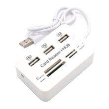7-in-1 USB 2.0 Hub mit Kartenleser, Schnellladefunktion für externe Speichermedien und Tablets sowie Erweiterungsdock