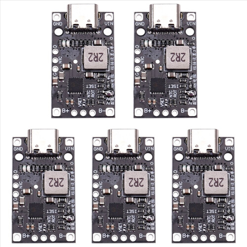 5Pcs Type-C 3.7V 3S Lithium Battery Charging Boost Module Support QC Fast with Balanced Charge LED Indicator