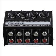 Mini-Stereo-Audiomixer, 4-Kanal, passiv, tragbar, Lotus-Buchsen-Eingang für Live-Studio-CD-Player