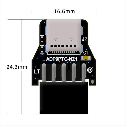 Erweiterungskartenmodul USB 2.0 Front 9-PIN auf Typ-C Adapter 20 9-Pin Buchse A 2