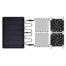 Solar Powered Fan for Dog House 15W Waterproof Panel Dual Exhaust Fans Shed Chicken Coop Ventilation