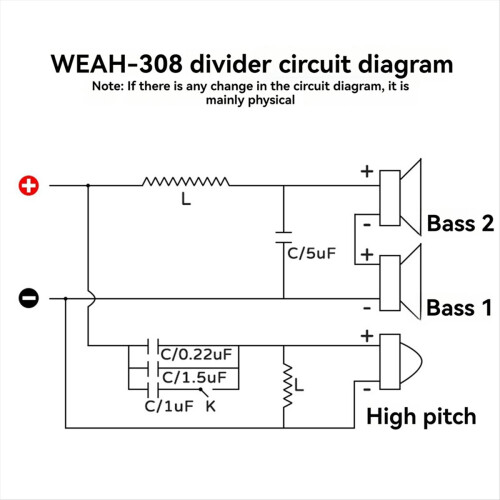 Adjustable Crossover Divider 250W Audiophile Dedicated 3-Way Speaker One Tweeter Two 2