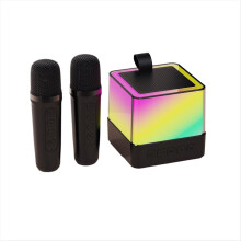 Kabelloses Bluetooth-Mikrofon-Lautsprecher-Outdoor-tragbares Farb-Ambientelicht-Heim-Karaoke-Musikcenter-Soundsystem A