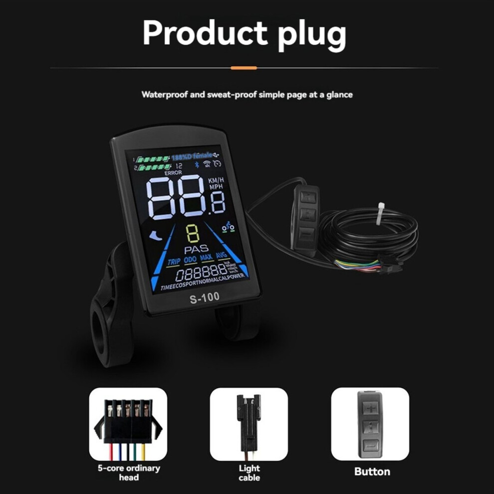 Photos - Climbing Gear Mountain Bike Li-Ion Power Booster Modified Accessories S-100 Color LCD Meter with Tri-Mode 30A Controller Portable Kit
