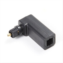 1 Stück Toslink 90-Grad-Optischer Audiokabeladapter Stecker auf Buchse rechtwinklig, 360 drehbar, für PC, TV, DVD-Player und Stereoanlage