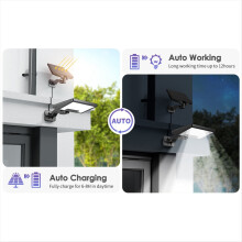 Solar Light Outdoor LED Lamp IP65 Waterproof Garden Adjustable Lighting Angle for Wall Yard Street B