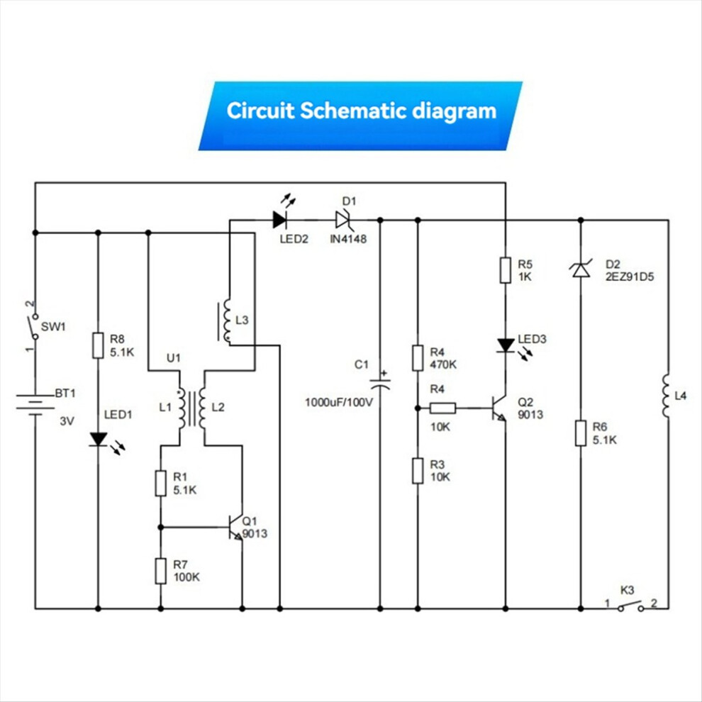 Dc 3V Electromagnetic Transmitter Diy Electronic Kit, High-Voltage Cannon, Mini Voltage Converter Module 4852299591327