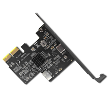 Add on Cards PCI Express X2 to Type-E + Type-C Expansion Card USB3.2 GEN2 10Gbps ASM3142 Chip PCI-E USB-C Adapter