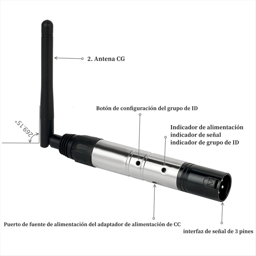 Wireless Dmx512 Transmitter Receiver Stage 2.4G Rechargeable Battery Run 16 Hours Uk Plug Light 4852299501630