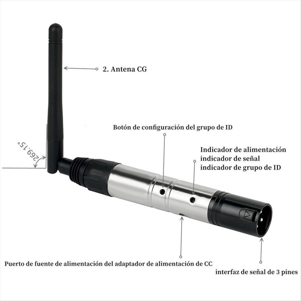 Wireless Dmx512 Transmitter Receiver Stage 2.4G Rechargeable Battery Run 16 Hours Eu Plug Light 4852299501647