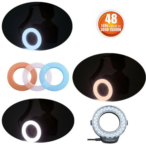 Makro-LED-Ringblitzlicht-Set mit 8 Adaptern für DSLR-Kameras 1