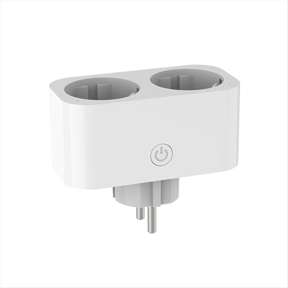 Tuya Smart Wifi Dual Plug 16A 2-In-1 Socket Outlet Switch Home Timing App Voice Control Work Cly809m Eu 4852299518164