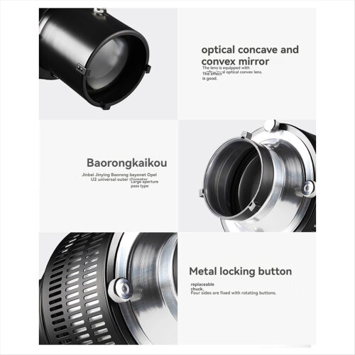 Bowens-Anschluss, Blitzgerät, Fokussierlinse, optischer Kondensor, Scheinwerfer 2