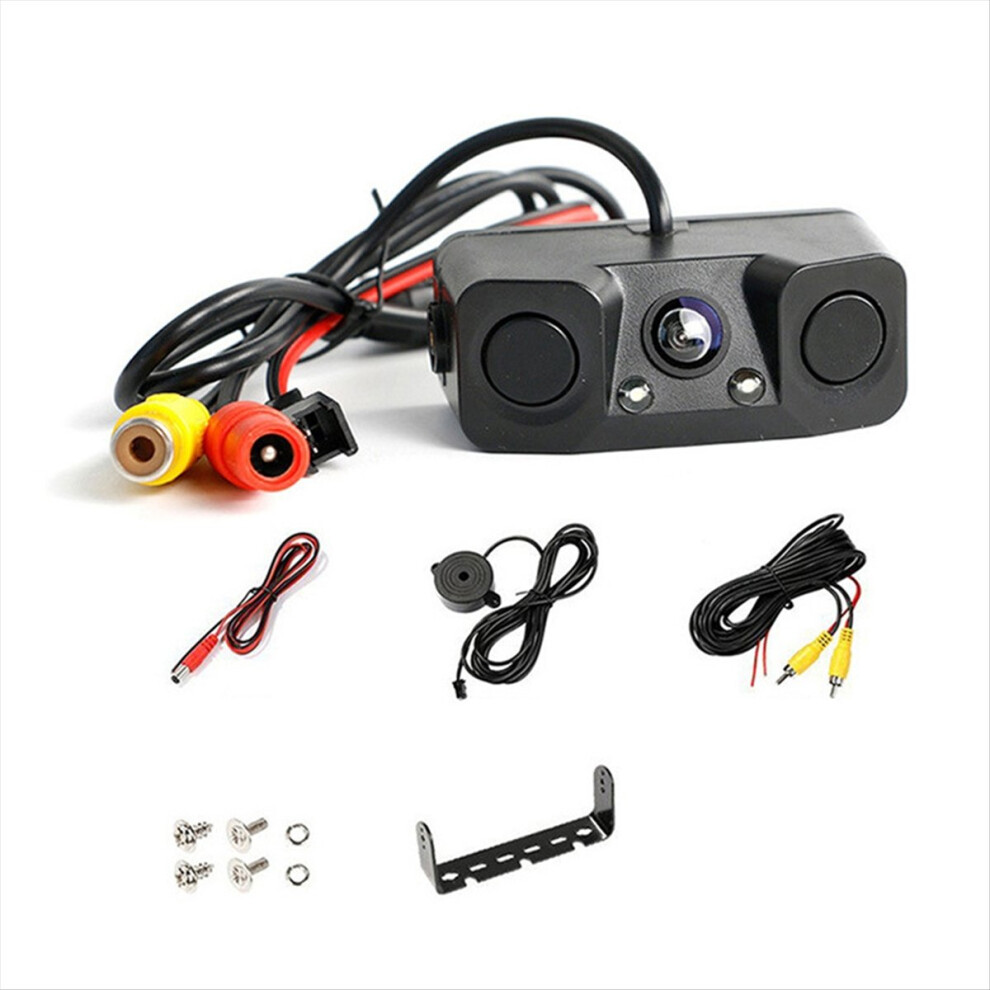 Car Parking Sensor 3In1 Night Vision 2 Radar Detector Sensors Alarm Reverse Backup Rear View Camera 4852299506659